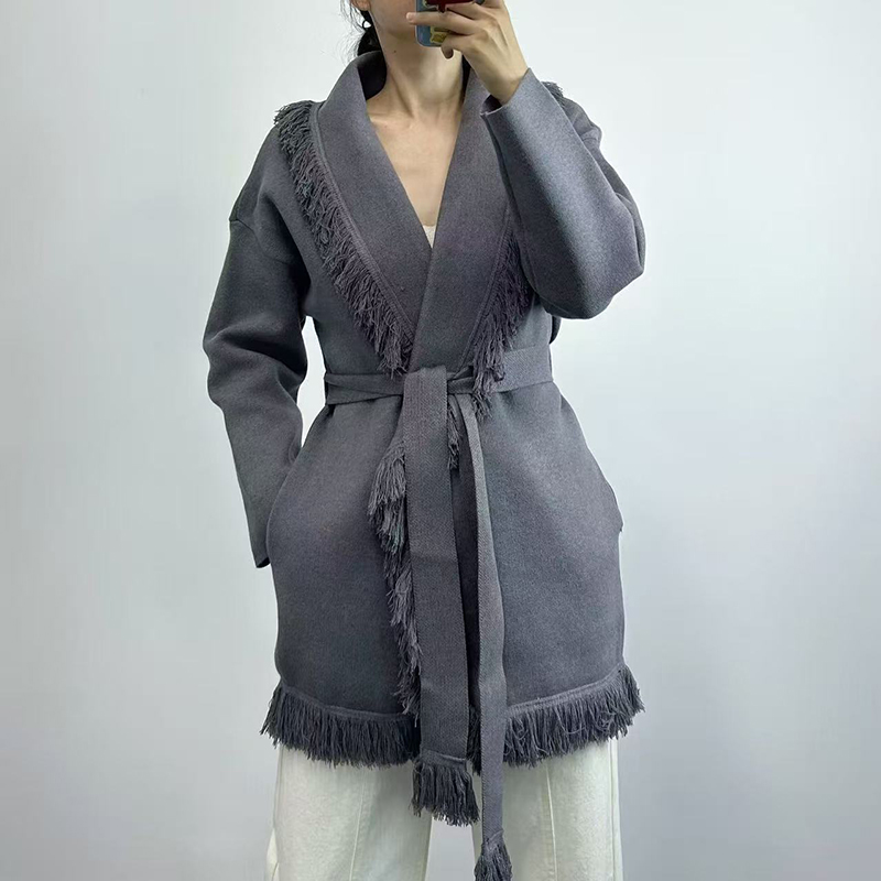 Cardigã feminino de malha de l - Wool Coat Peacoat avaliação e preço