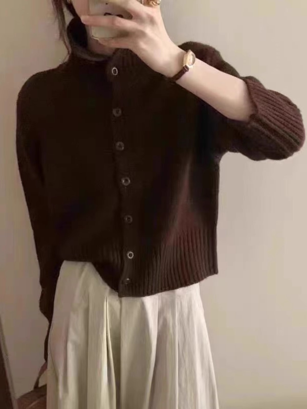 Cardigã feminino de malha caxe - Wool Coat Peacoat avaliação e preço