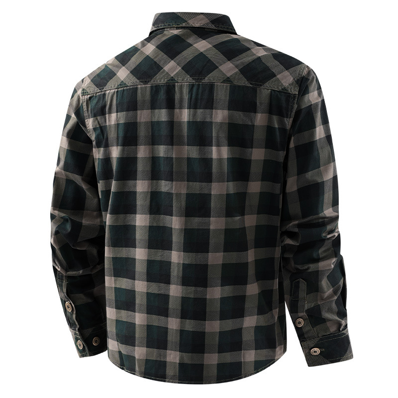 Camisas casuais xadrez masculi - Flannel Shirt Lined avaliação e preço